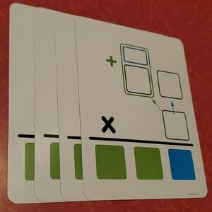 Multiplication Dry Erase Boards 2x1 2x2 Set of 4 Homeschool
